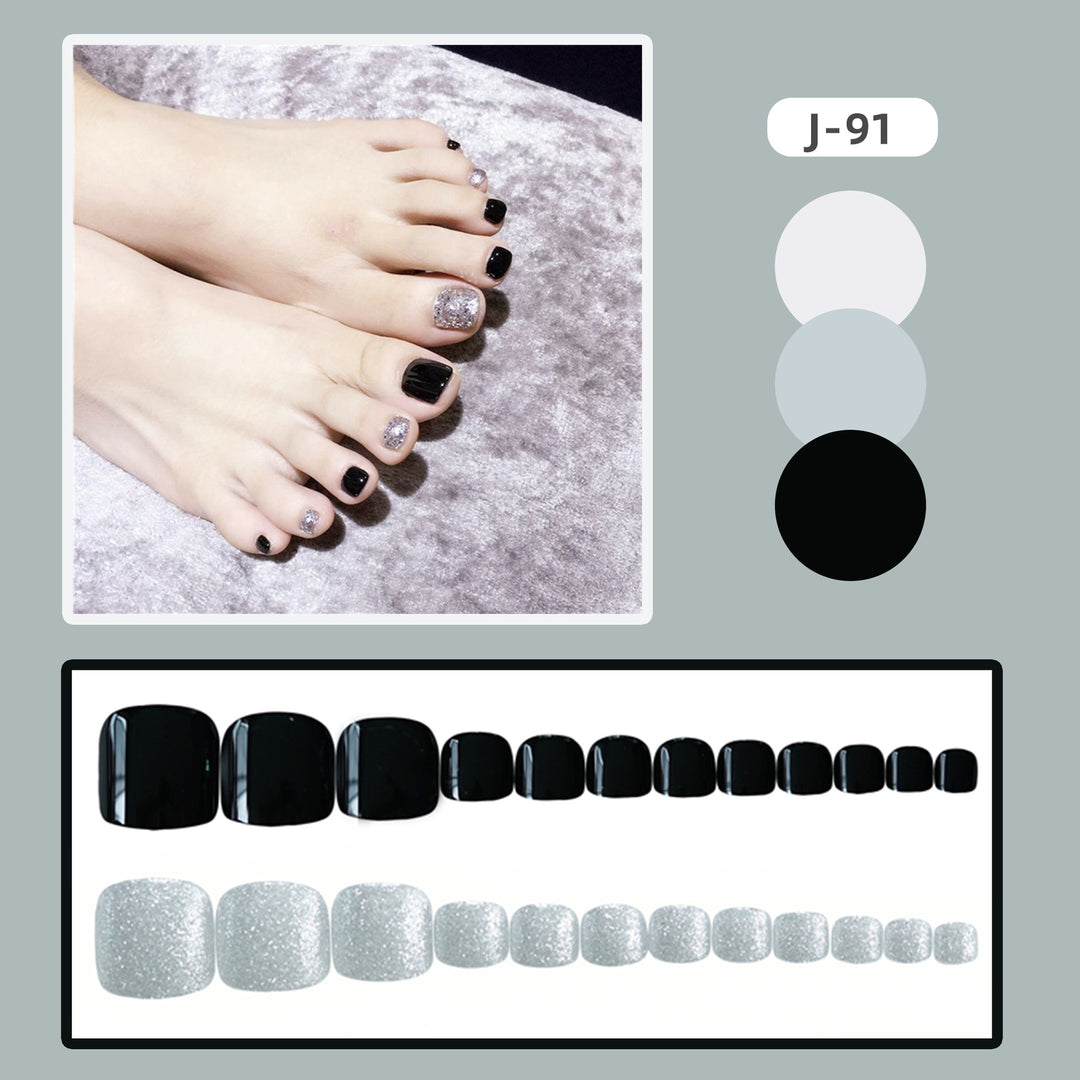 Glittering Press-On Toenail Art Set Kalsten