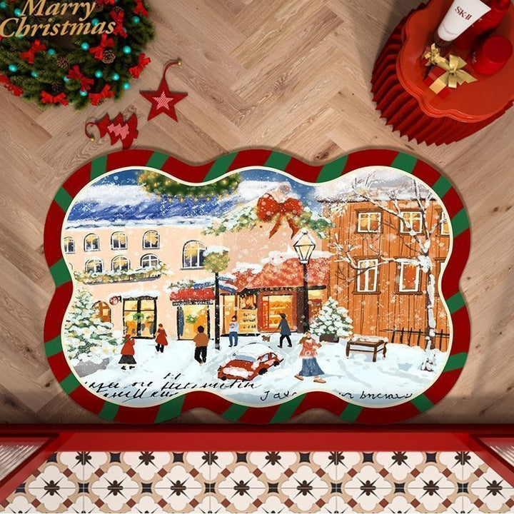 Whimsical Cat-Themed Holiday Floor Mat