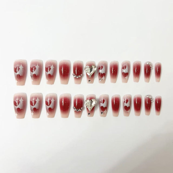 Artificial nails in romantic heart design Kalsten