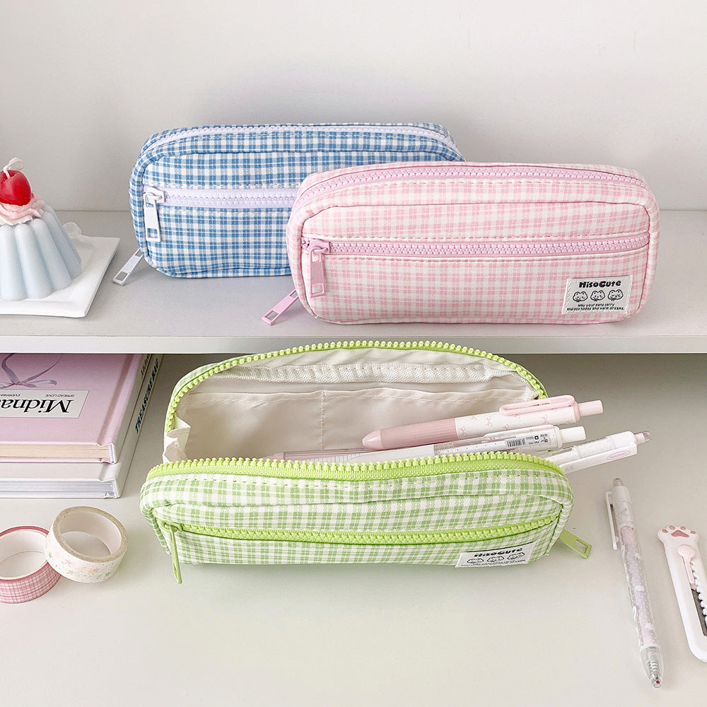Checkered Pencil Case Organizer