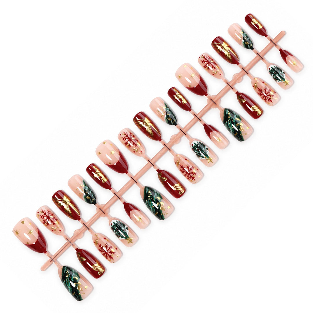 Artificial nail set with festive motifs Kalsten