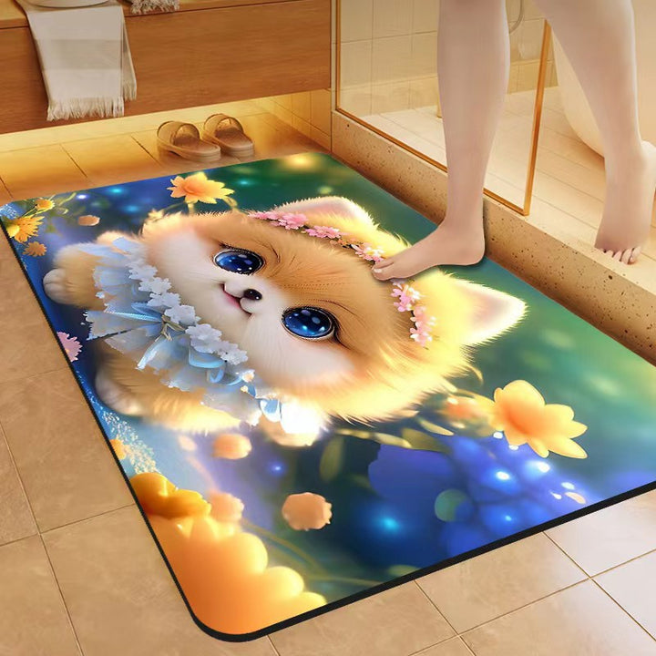 Cute Cat-Themed Bath Mat Kalsten