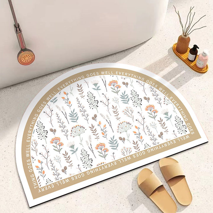 Decorative Half-Circle Bath Mat Kalsten