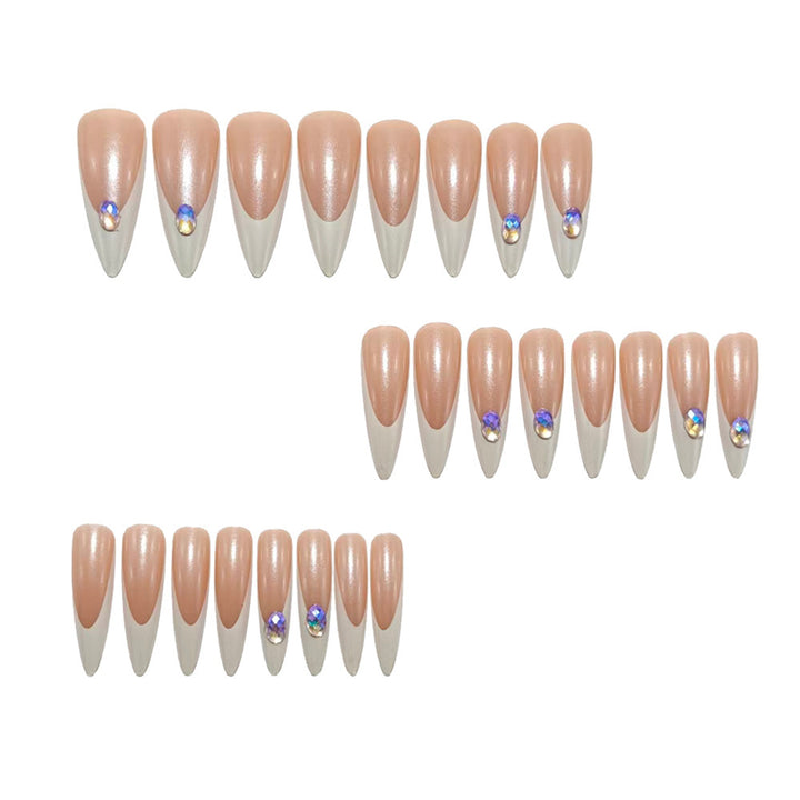 Elegant artificial nails with exquisite stone applications Kalsten