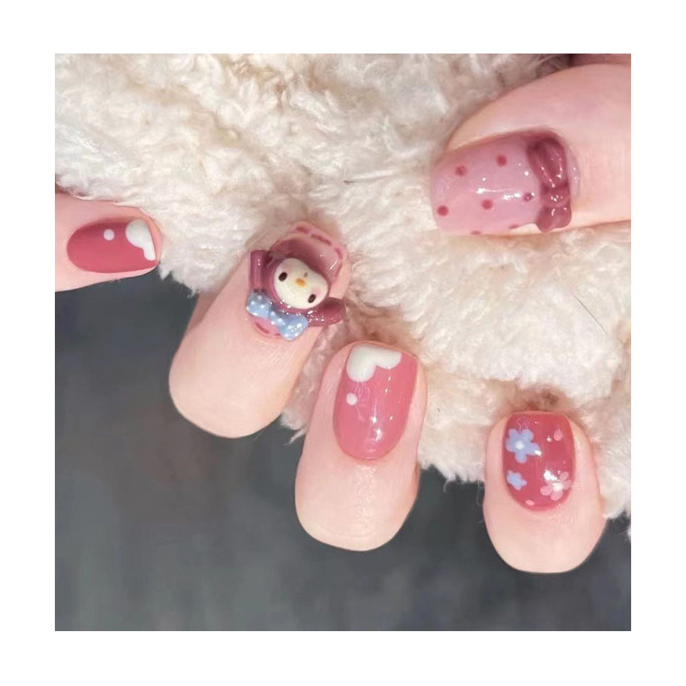 Playful 3D Character Nail Art