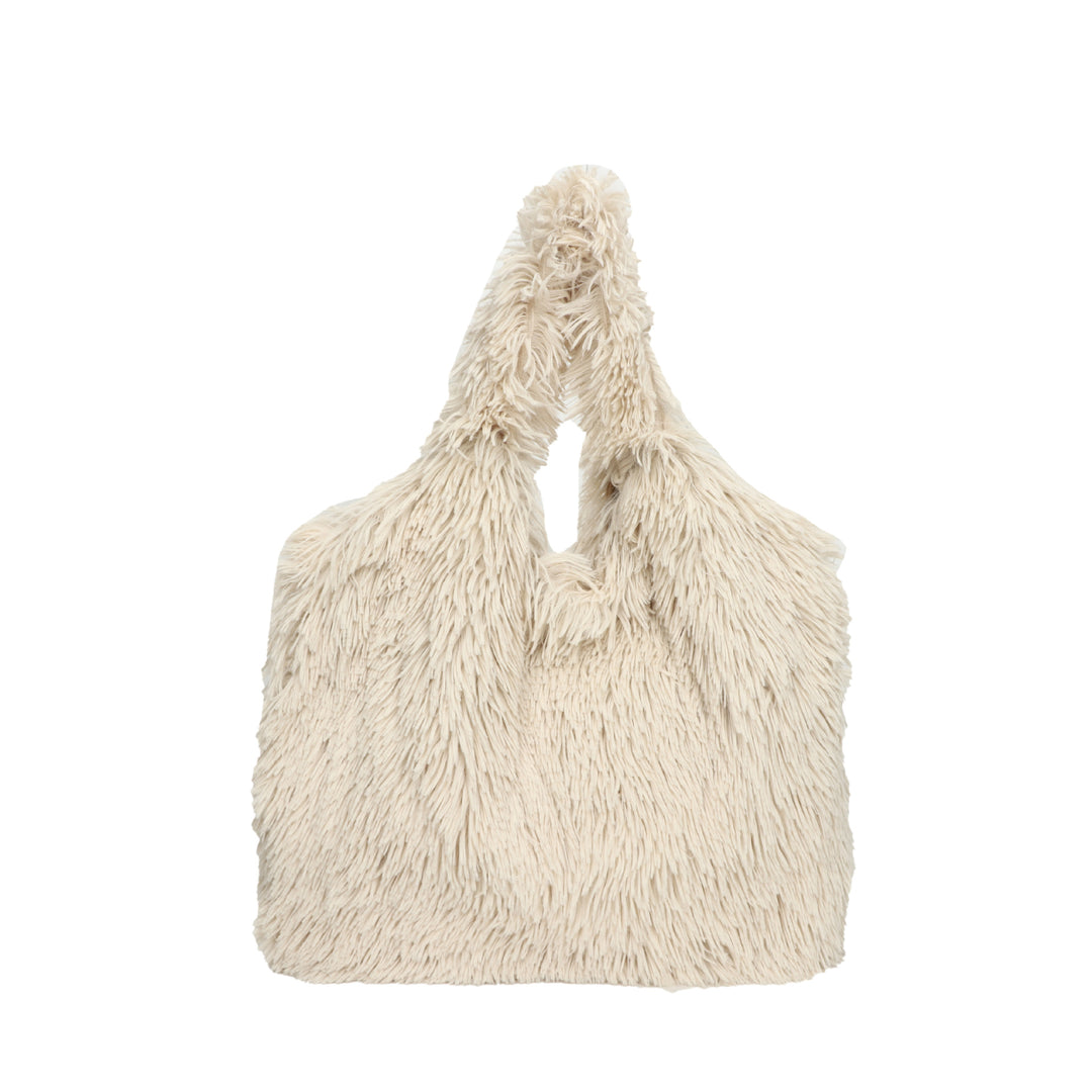 Plush Faux Fur Slouchy Tote Bag