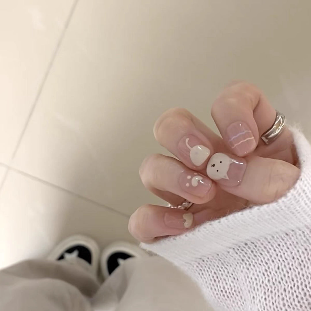 Elegant Glossy Square Press-On Nail Set