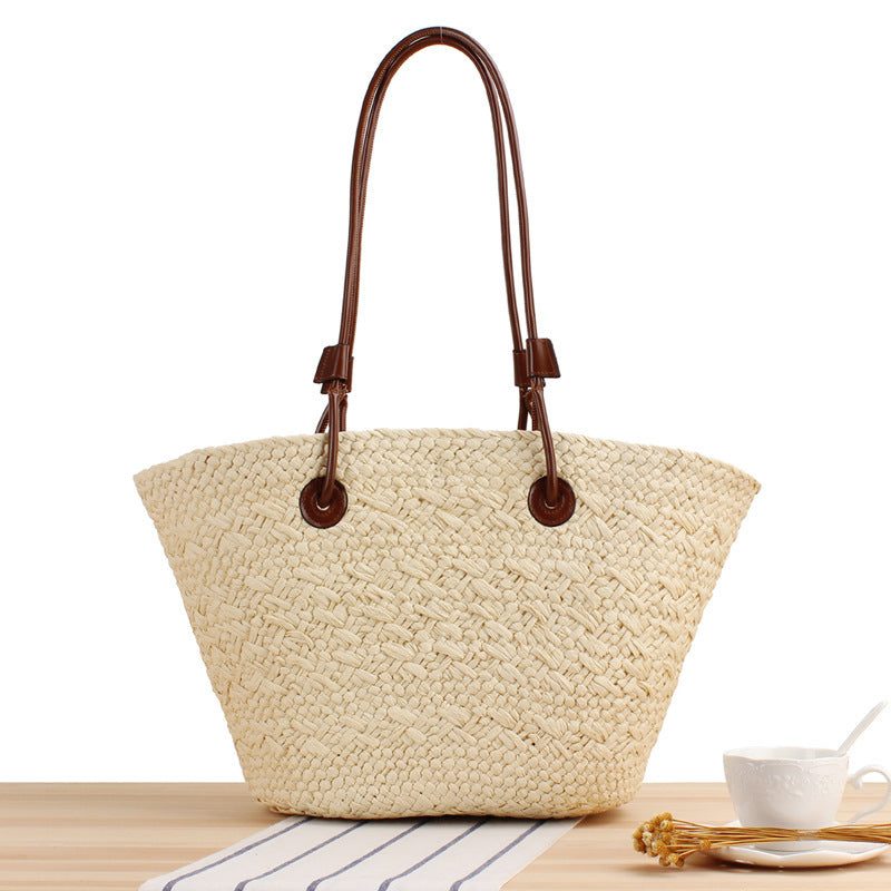 Beach bag with elegant leather straps Kalsten