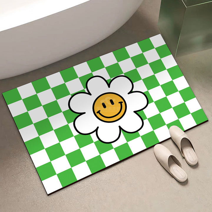 Playful Checkered Bath Mat Kalsten