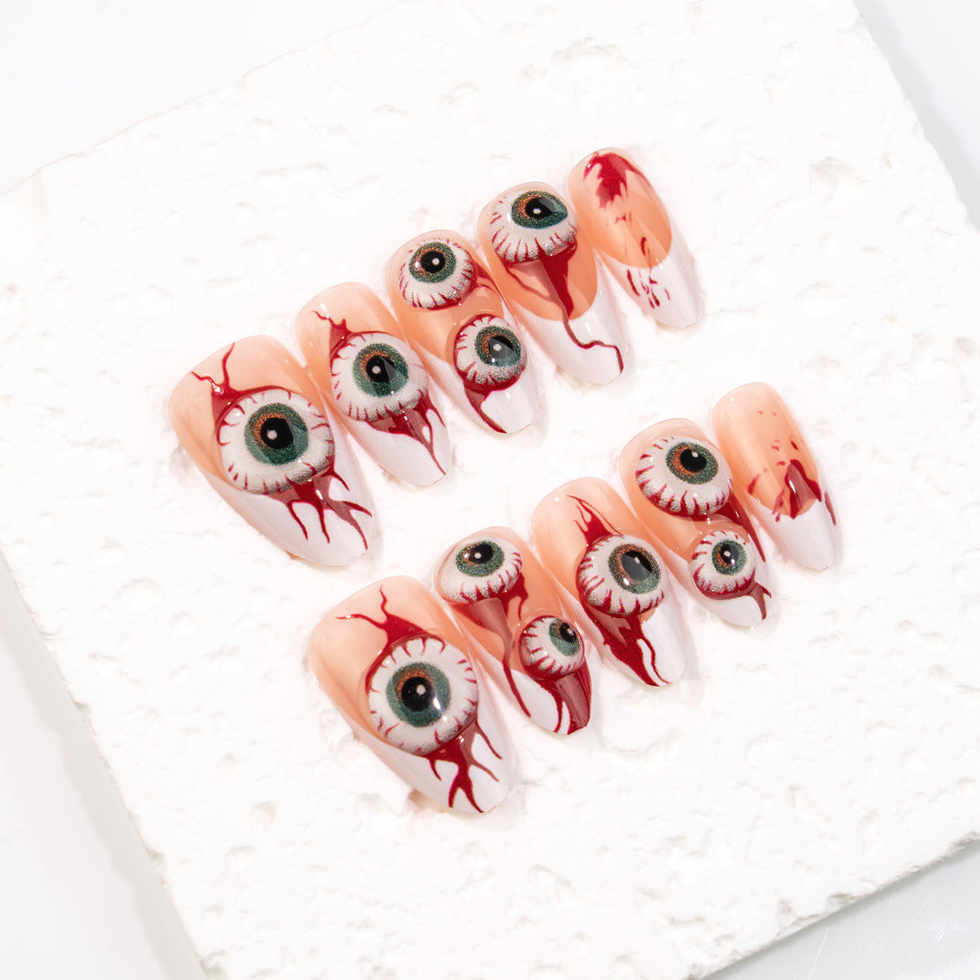 Eye-Themed Stiletto Press-On Nail Art Set Kalsten