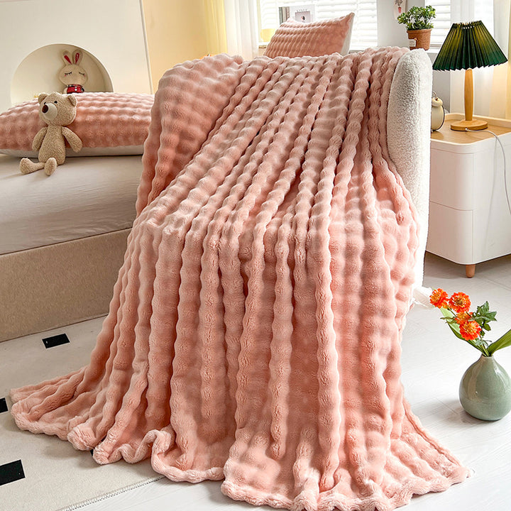 Women Plush Bedspread with Textured Design Kalsten