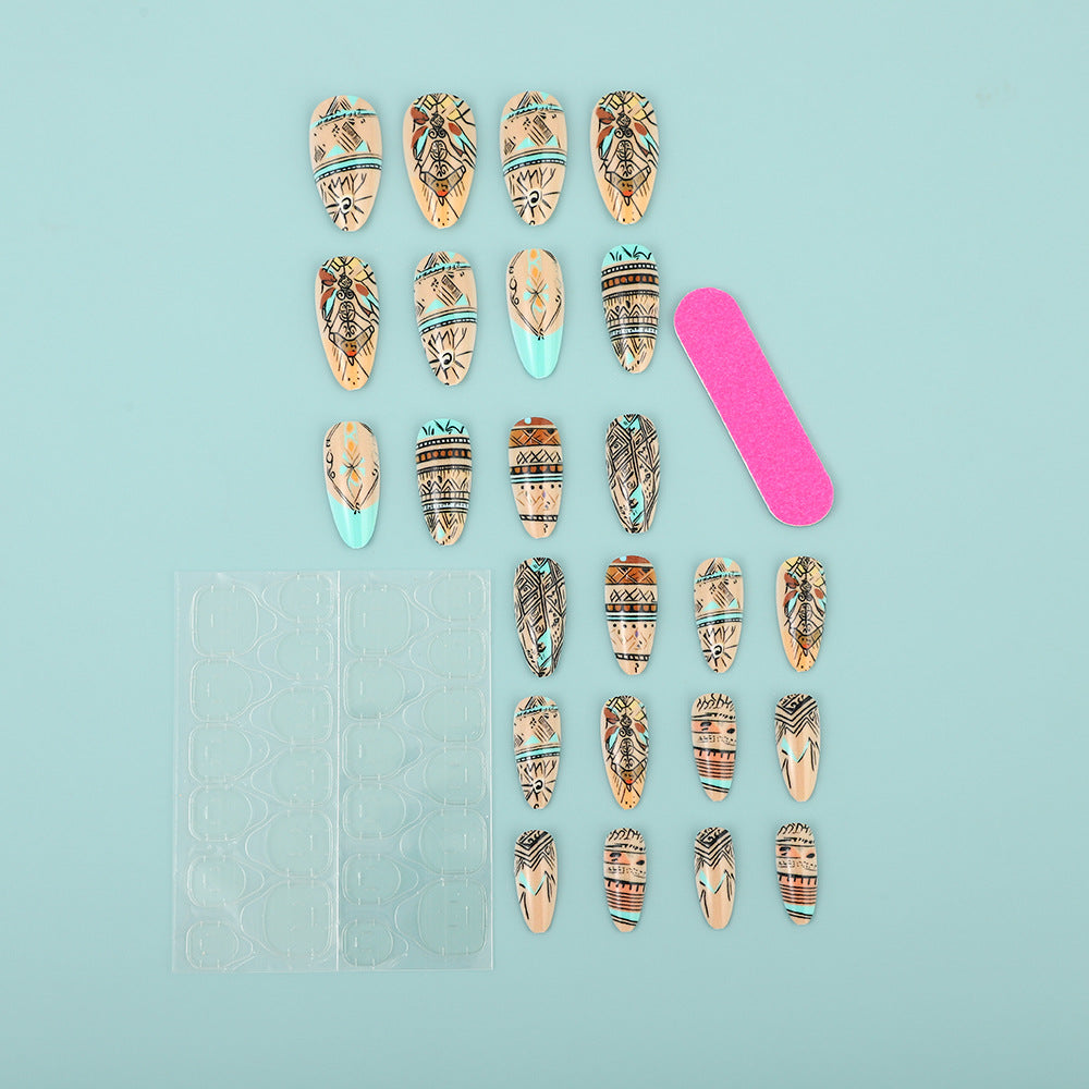 Artificial nails with exotic tribal design Kalsten