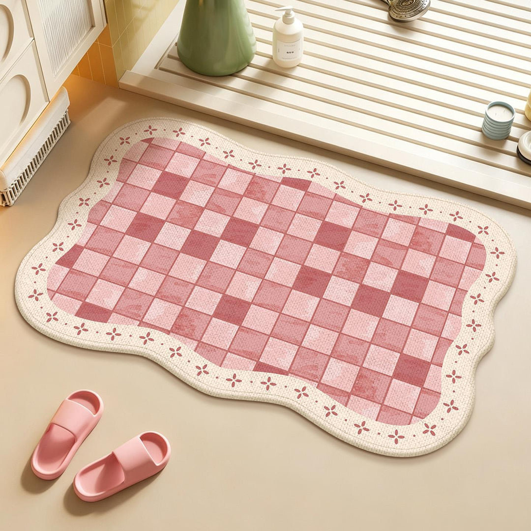 Absorbent Floral Embossed Bath Mat Kalsten