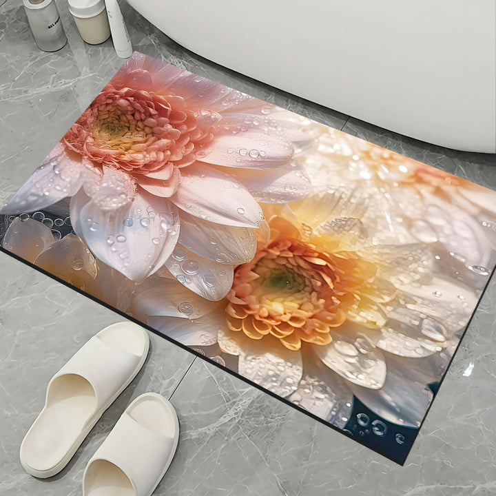 Floral Pattern Non-Slip Bath Mat Kalsten