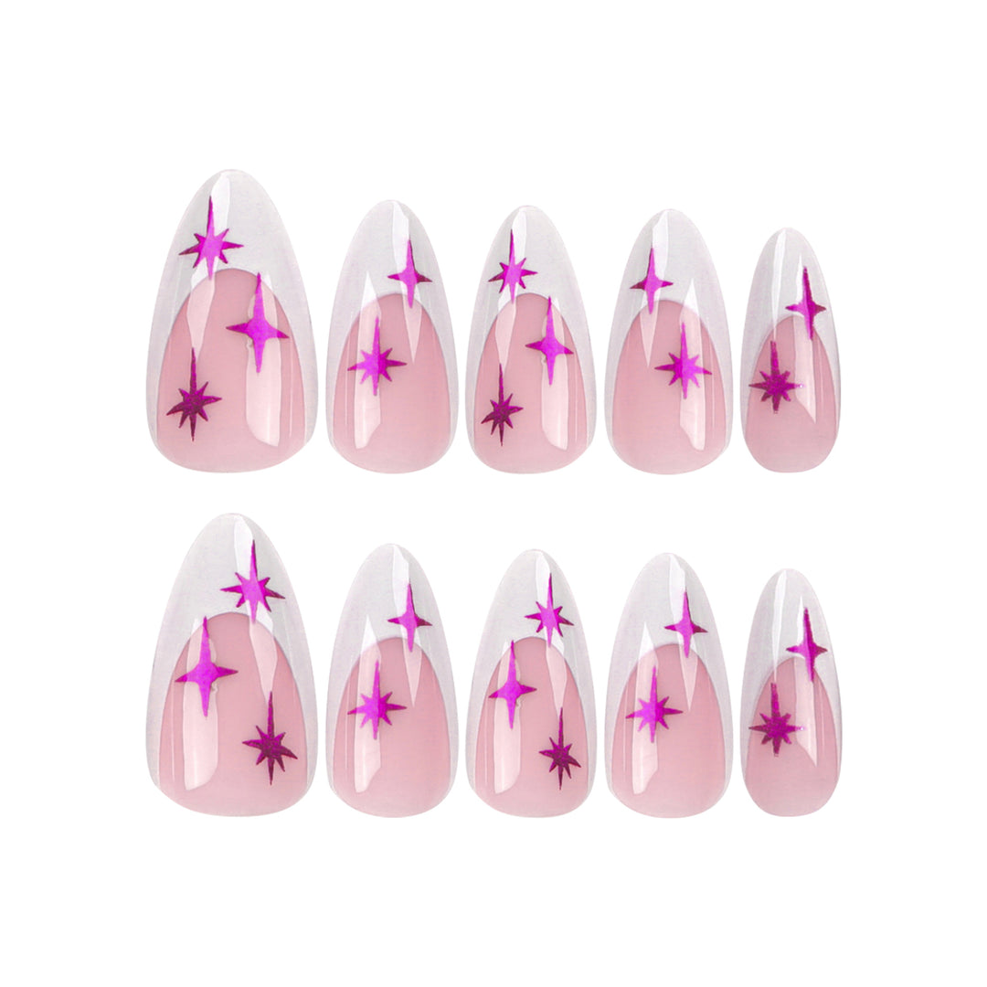 Artful stiletto nails with modern design and glitter details Kalsten