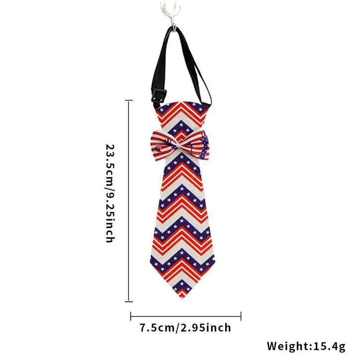 Independence Day adjustable novelty necktie with pre-tied bow and buckle strap Kalsten
