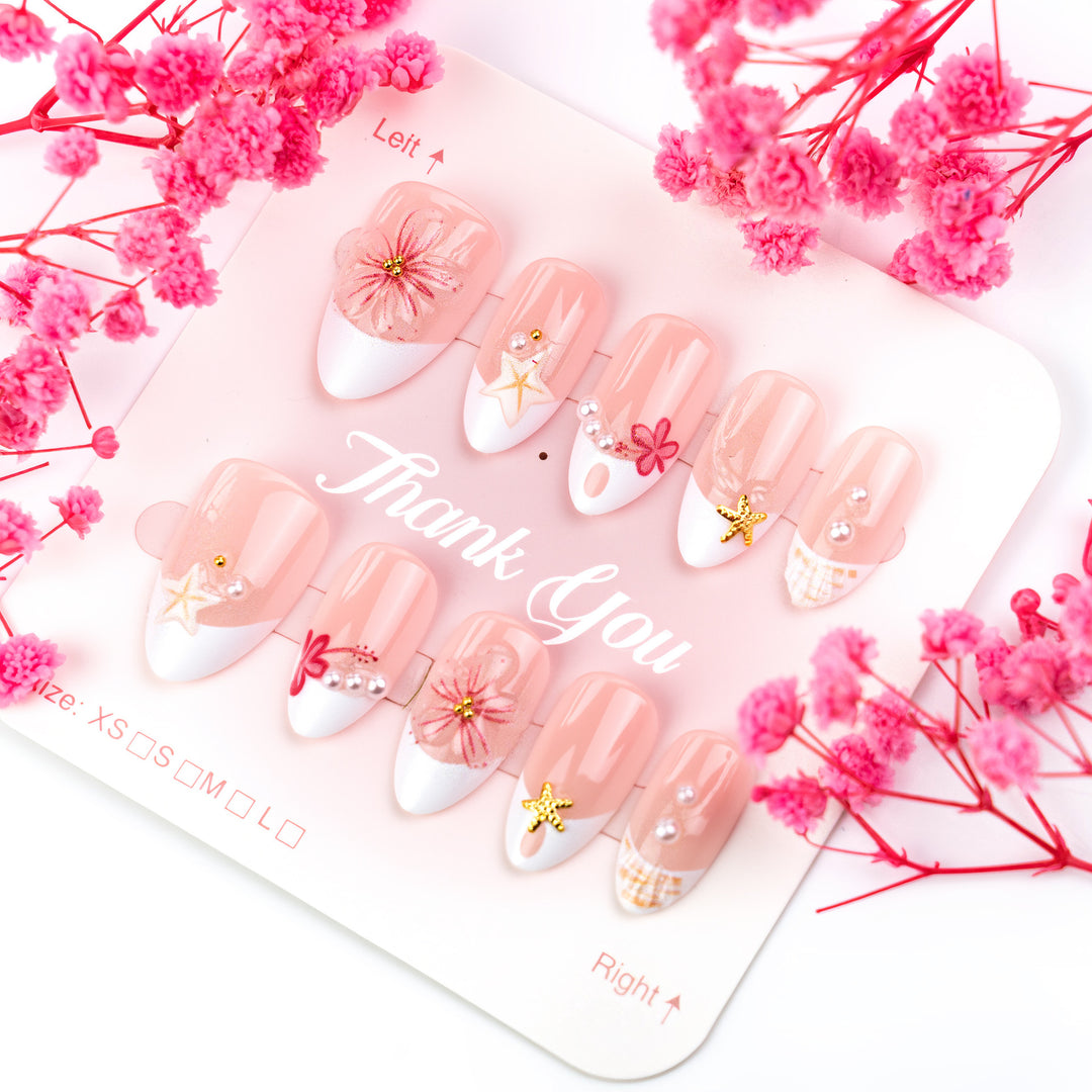Premium Artisan Shell-Embellished Nail Art