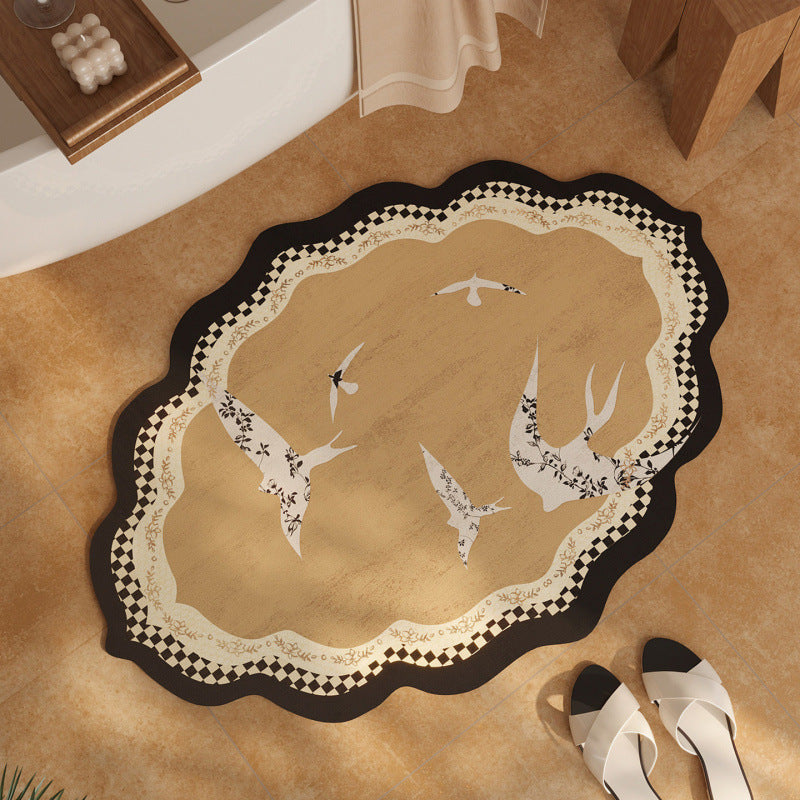 Elegant Vintage Floral Print Area Mat