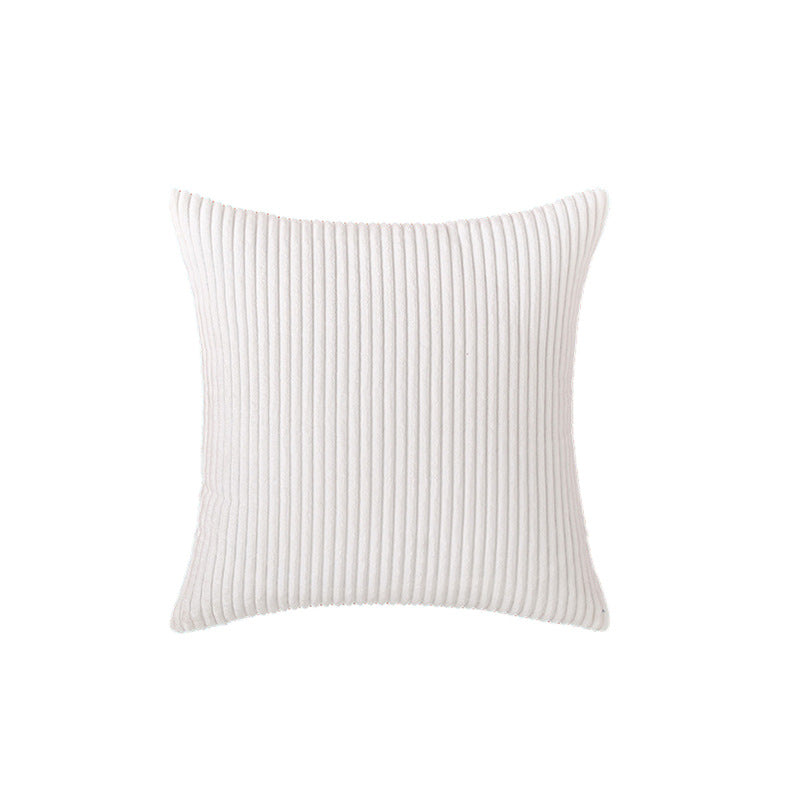 Corduroy Ribbed Square Accent Pillow Cover with Deep-Channel Texture and Concealed Zipper