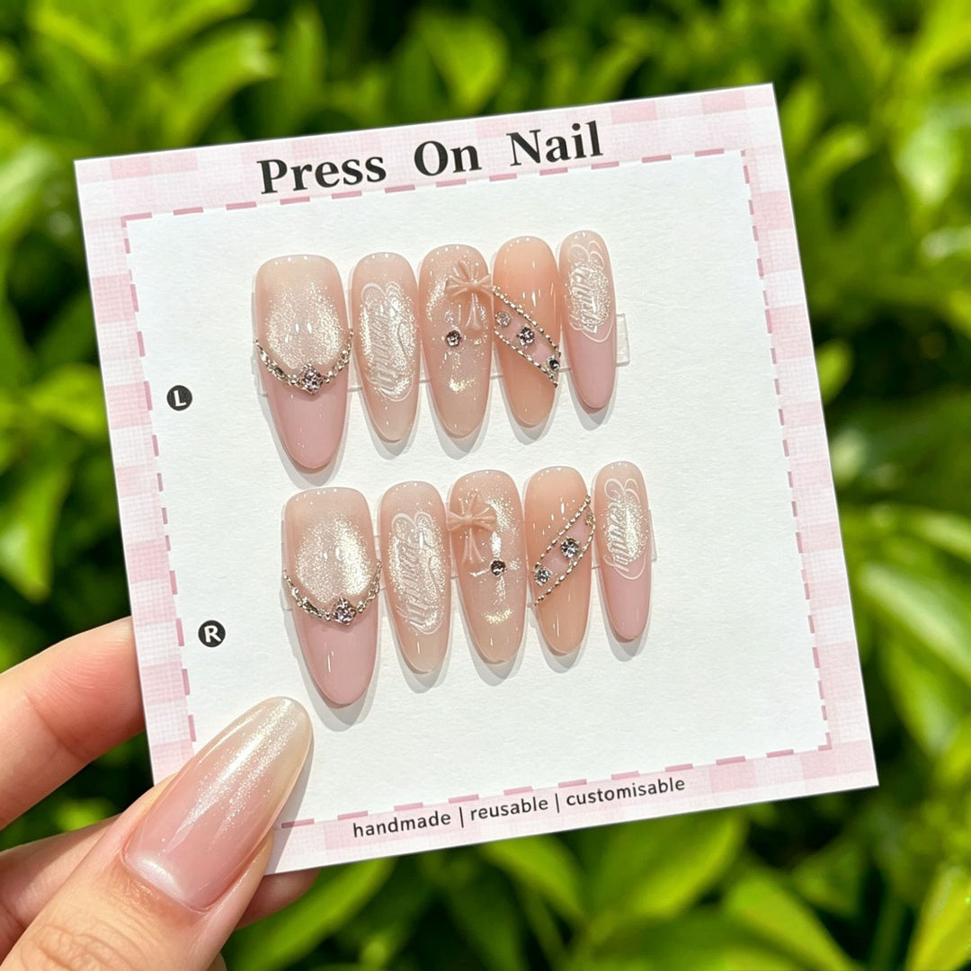 Artistic Floral Press-On Nail Set  1791773803