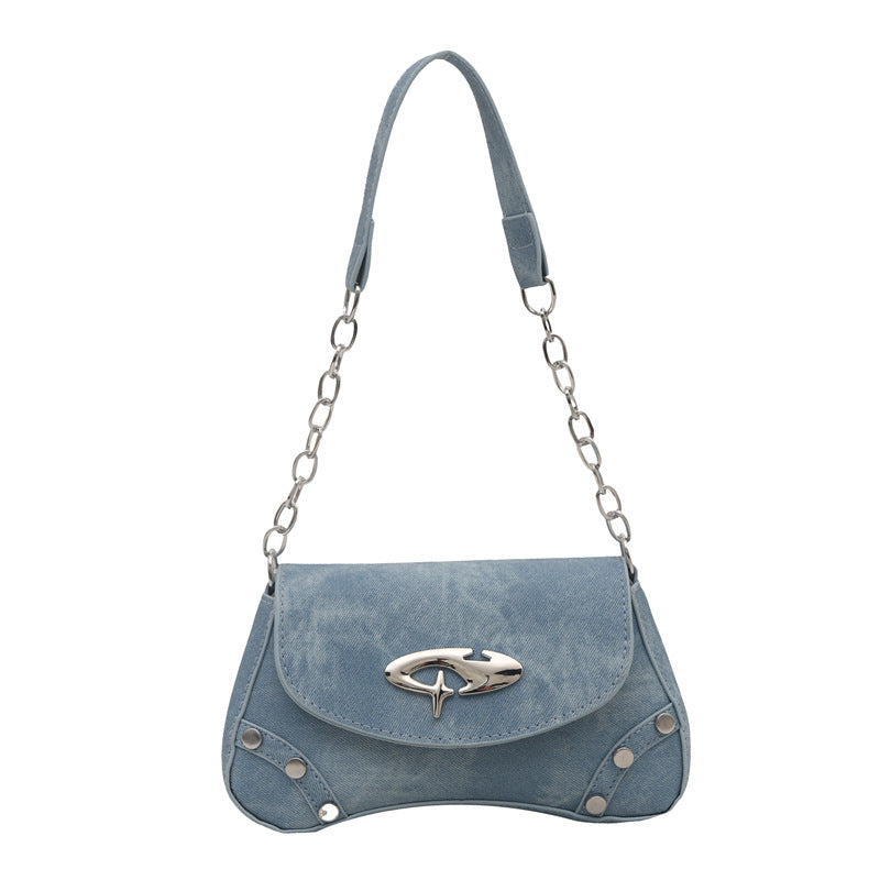 Chain-Detail Shoulder Handbag