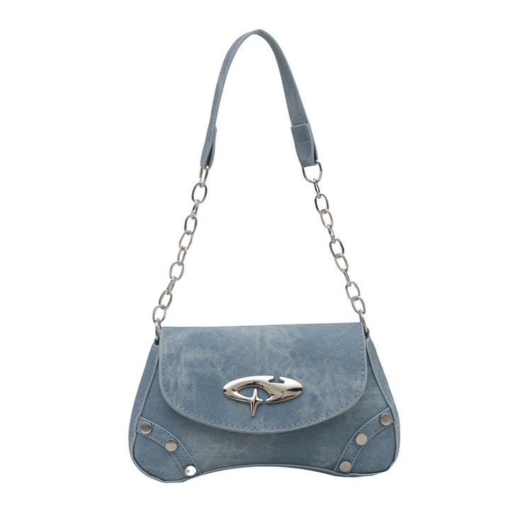 Chain-Detail Shoulder Handbag