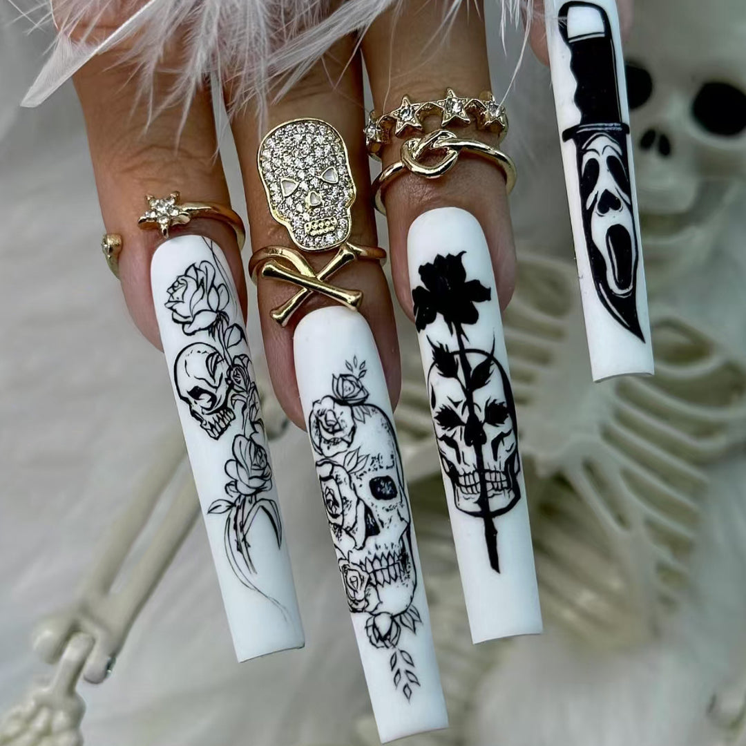 Halloween Nail Art Set with Creative Designs and Sparkling Details Kalsten
