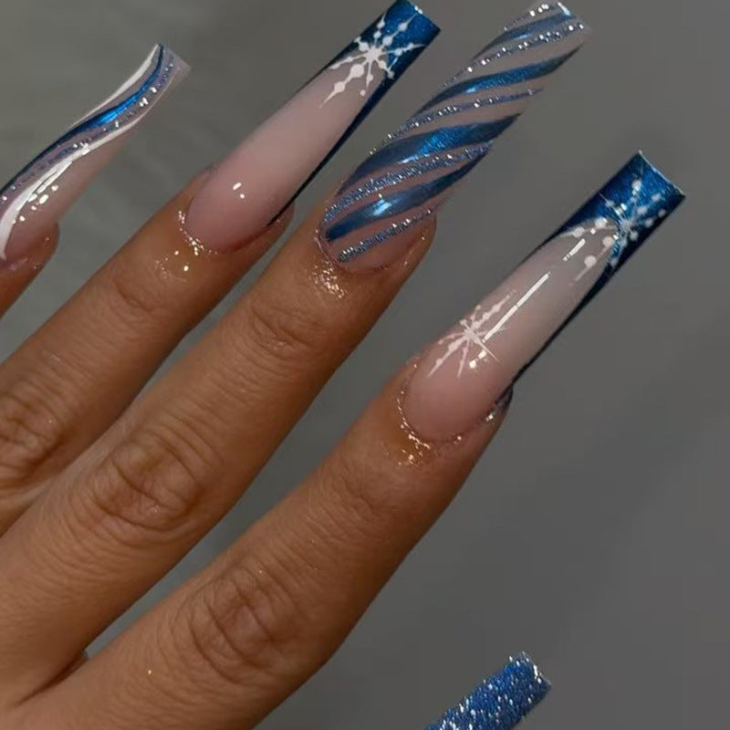 Artistic Decorative Long Acrylic Nail Enhancements Kalsten