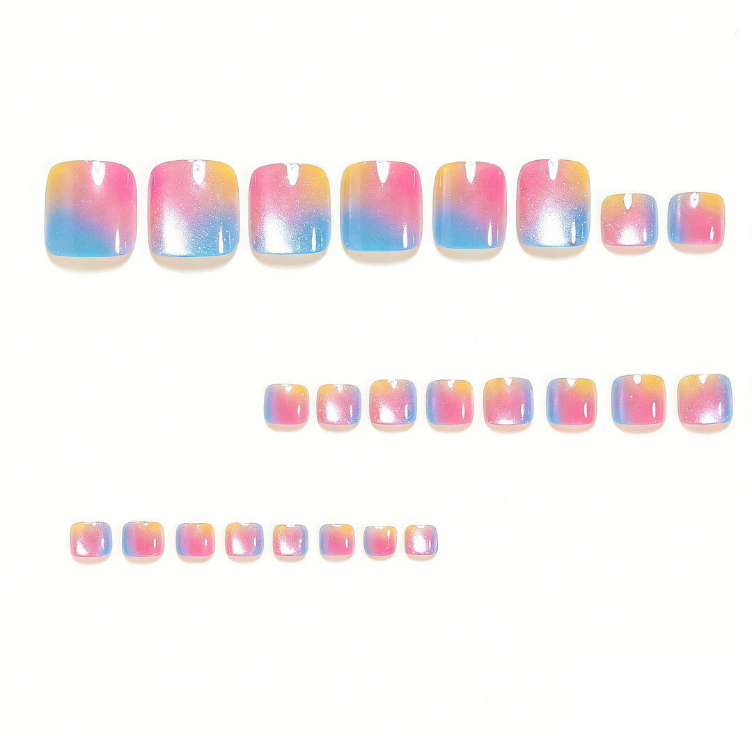 Artificial Nail Set with Shimmering Ombre Effect Kalsten