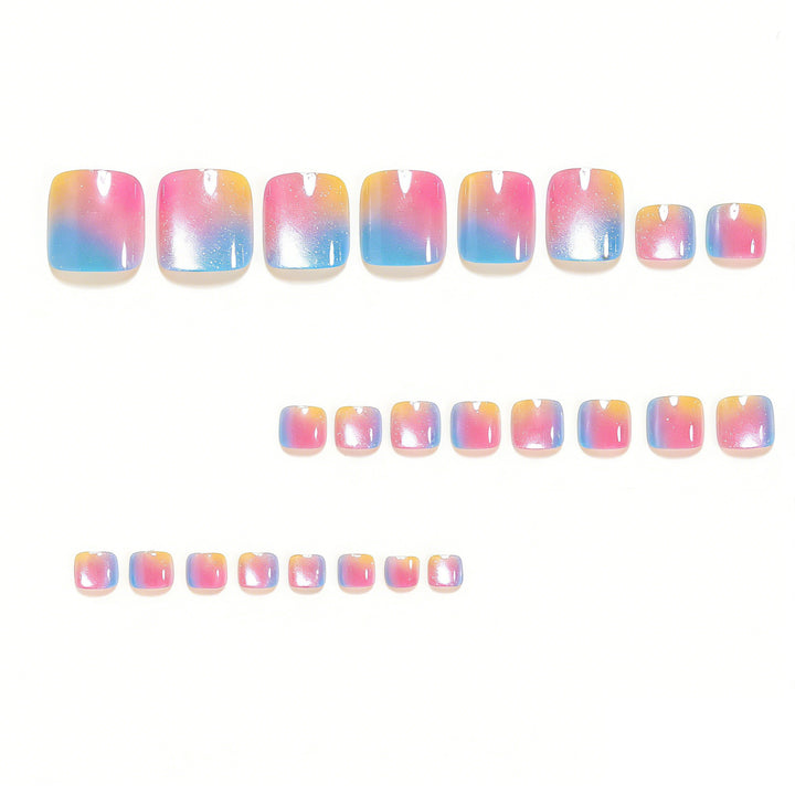 Artificial Nail Set with Shimmering Ombre Effect Kalsten