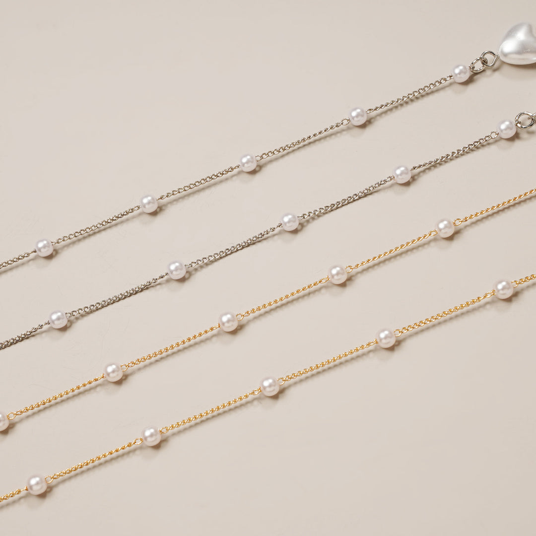 Elegant Heart-Shaped Pearl Chain kalsten