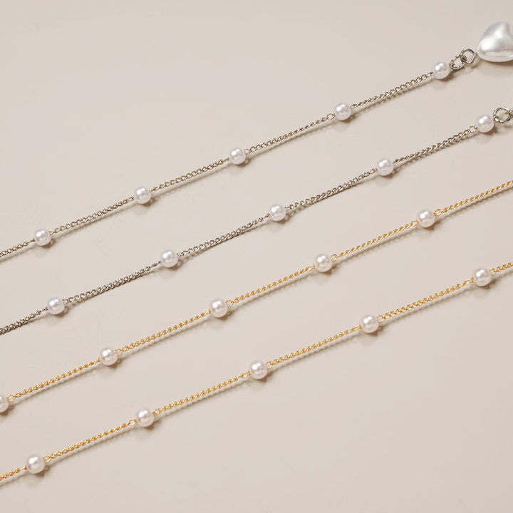 Elegant Heart-Shaped Pearl Chain kalsten