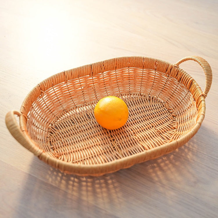 Handcrafted Round Wicker Fruit Bowl Kalsten