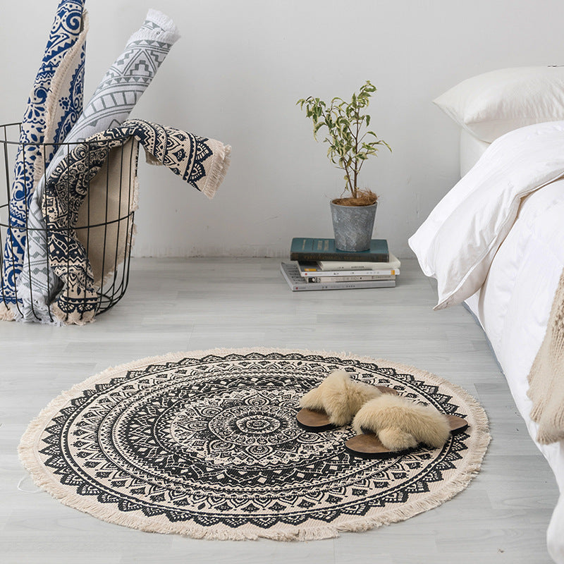 Round Bohemian Area Rug for Home