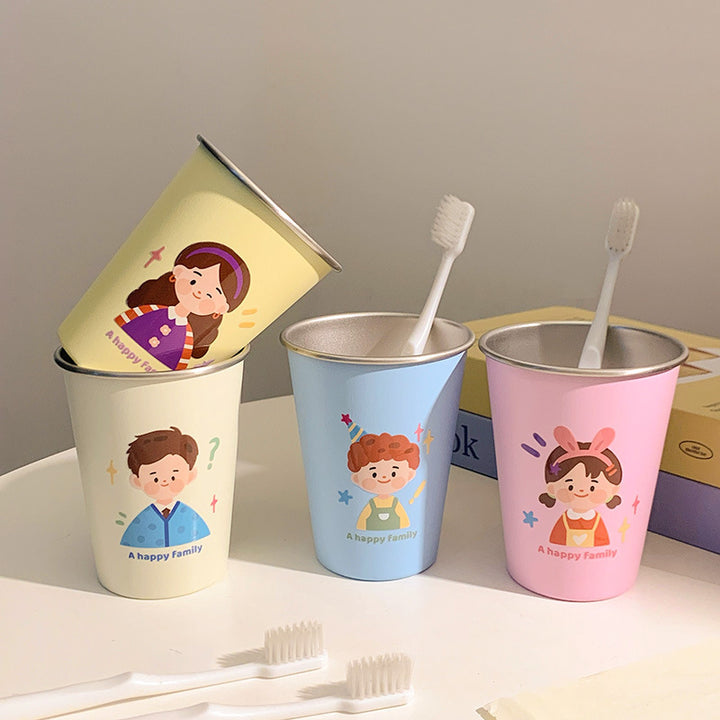 Stainless Steel Drinking Mug with Cheerful Family Motif Kalsten