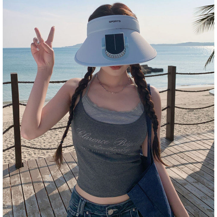 Adjustable sun visor for with integrated smartphone holder and UV protection Kalsten