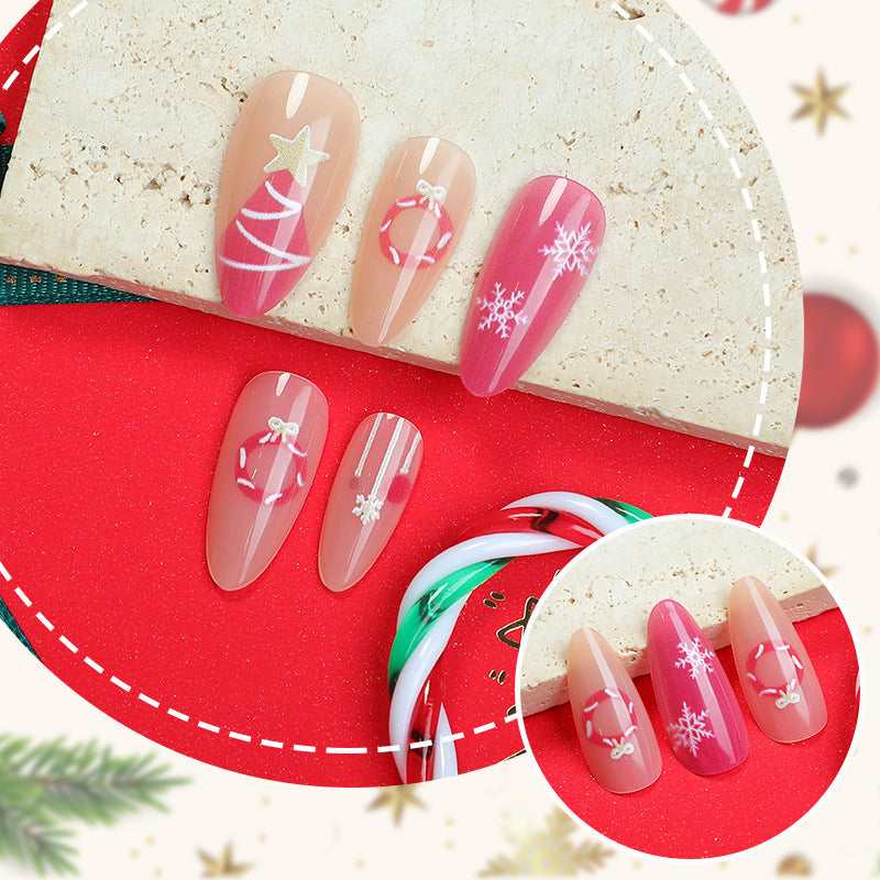 Festive Holiday Nail Art Press-On Set