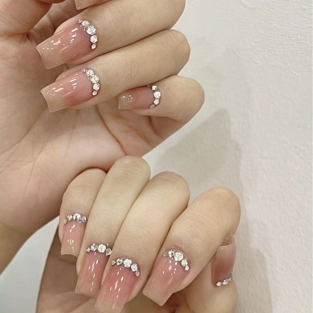 Elegant Rhinestone Accent Nail Art Set