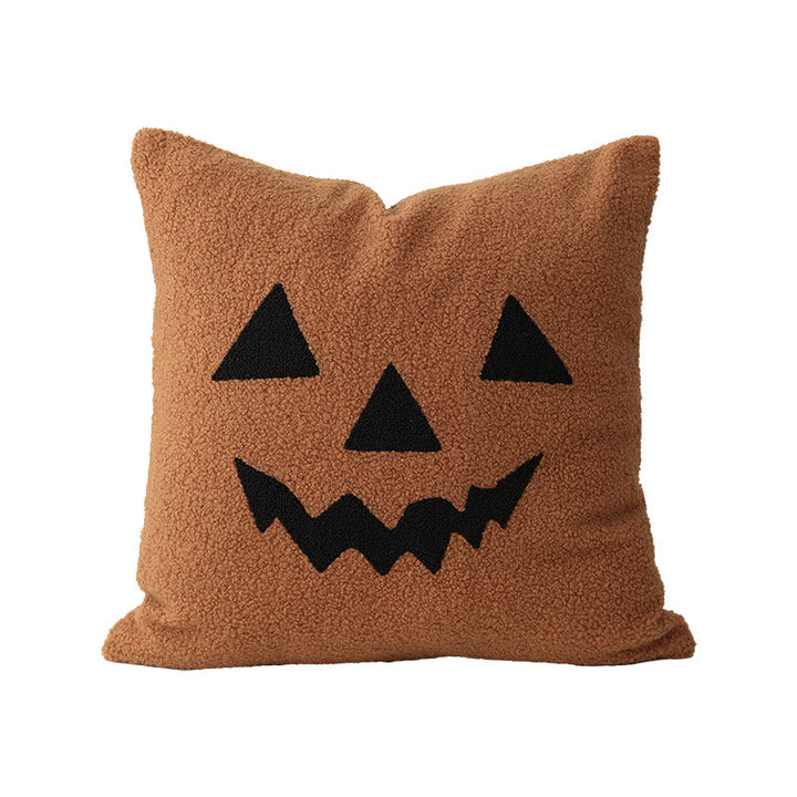 Decorative Halloween cushion cover with embroidered ghost