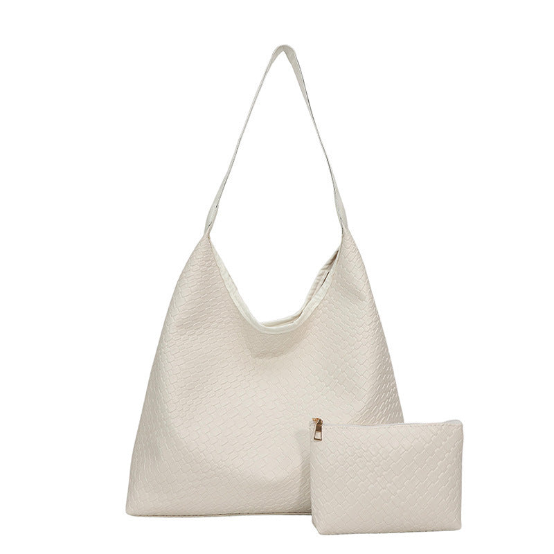 Sleek Textured Leather Hobo Handbag Kalsten
