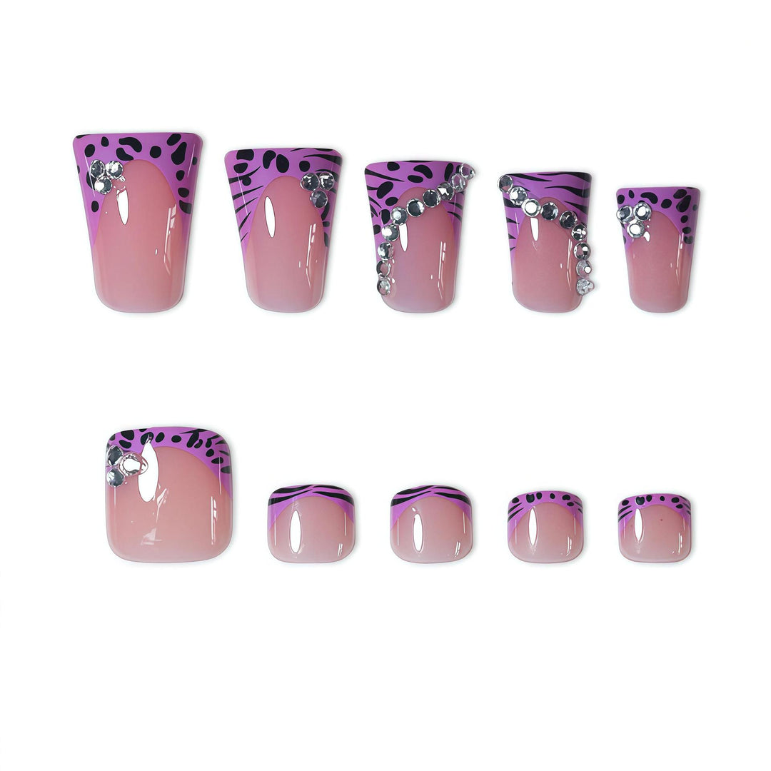 Decorative Nail Art Extensions with Gem Accents Kalsten