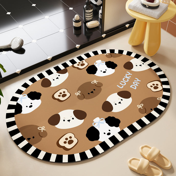 Playful Puppy-Themed Floor Mat