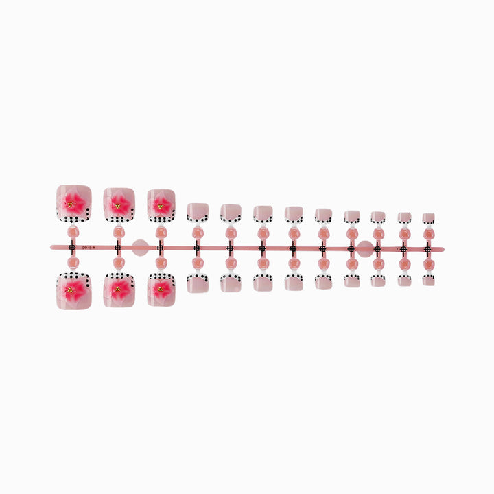Artistic Floral Press-On Toe Nails Kalsten