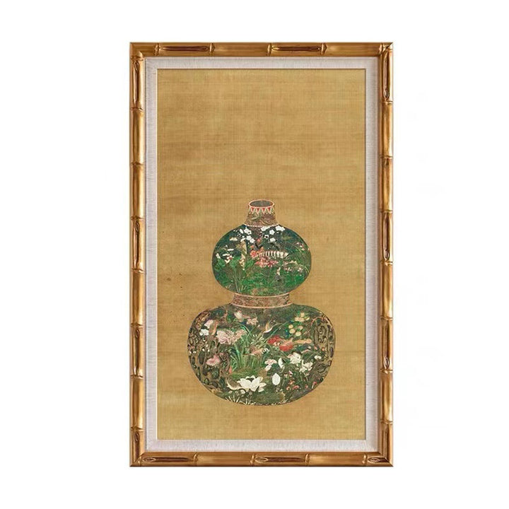 Bamboo-inspired framed wall art