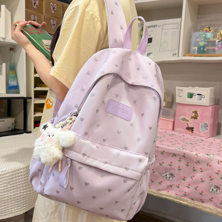 Fun Heart-Print Backpack Kalsten