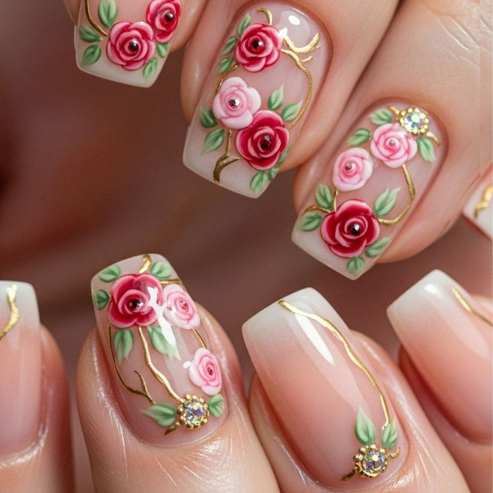 Floral Embellished Nail Art Set Kalsten