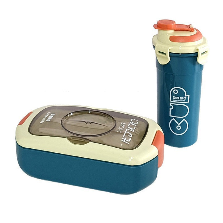 Portable Lunch Box with Integrated Water Bottle