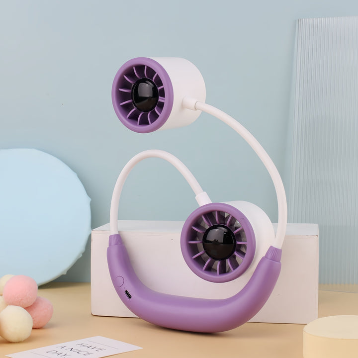 Ladies Portable Neck Fan with Dual Air Circulation Kalsten
