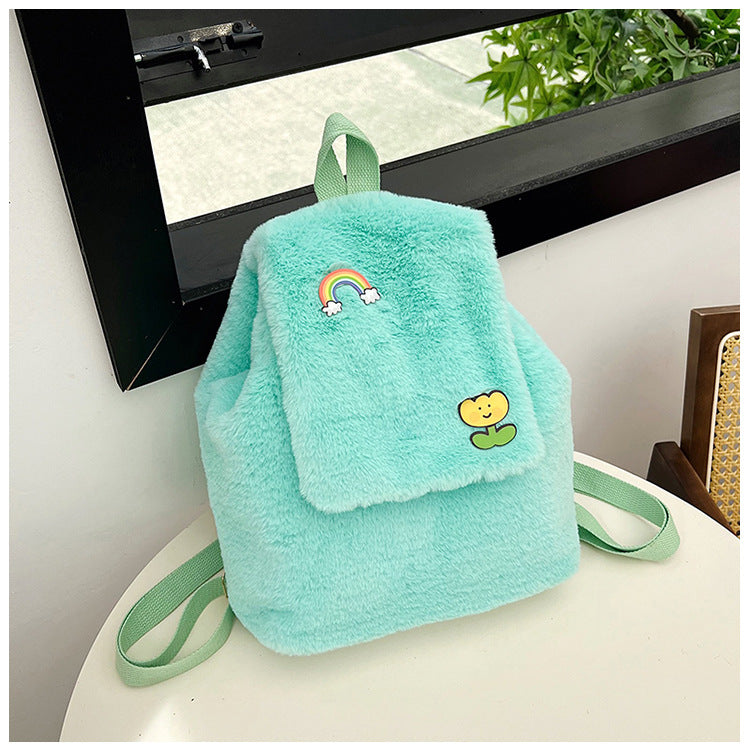Plush Backpack with Colorful Appliqués Kalsten