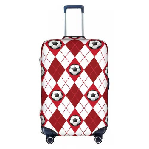 Unisex nan elastic luggage cover with football argyle pattern, tear-resistant stretch cover for trolley with handle and wheel openings Kalsten